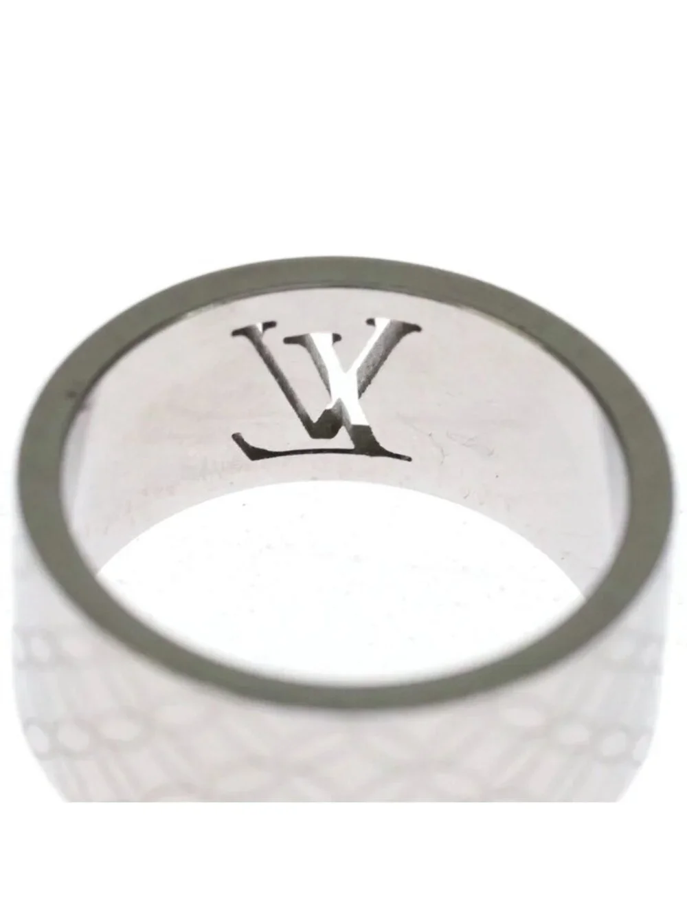 Louis Vuitton Bague Champs-Elysees Monogram Cut Off Ring Silver